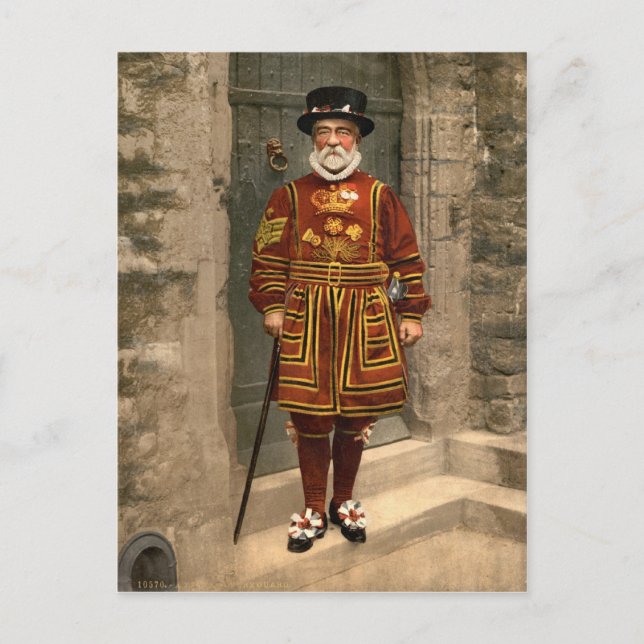 Carte Postale Yeoman of the Guard, Tower of London c.1895 (Devant)