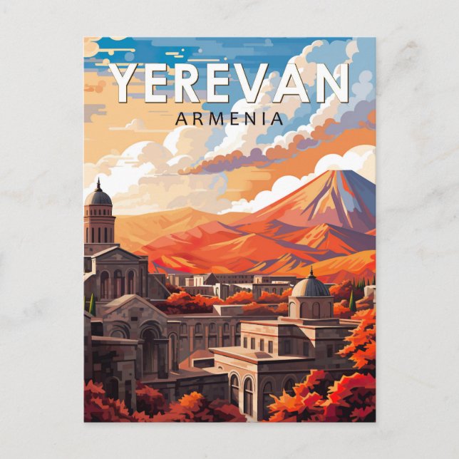 Carte Postale Yerevan Arménie Voyage Art Vintage (Devant)