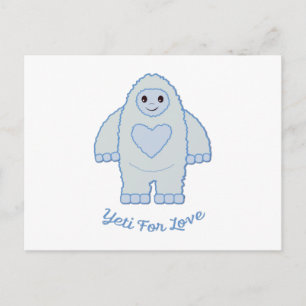 Carte Postale Yeti pour l'amour