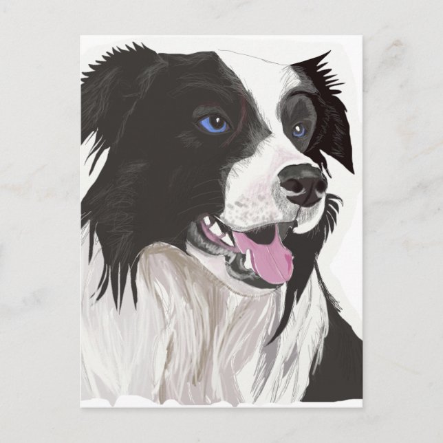 Carte Postale yeux bleus noirs et blancs (Devant)