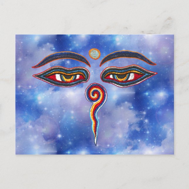 Carte Postale Yeux De Bouddha / Augen der Weisheit (Devant)