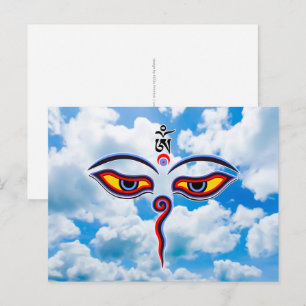 Carte Postale Yeux de sagesse de Bouddha - Les yeux du temple Bo