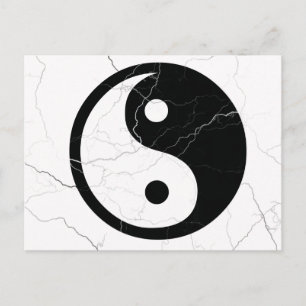 Carte Postale Yin noir et blanc et Yang