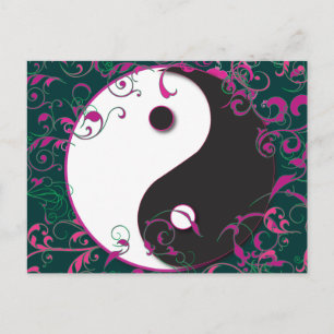 Carte Postale Yin & Yang Floral Design