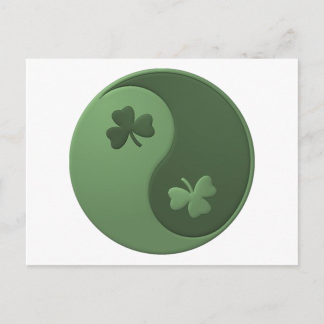 Carte Postale Yin Yang Shamrocks (Devant)