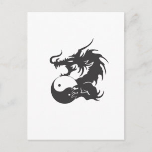 Carte Postale Ying Yang Dragon