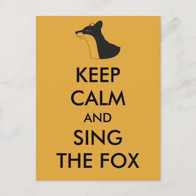 Carte Postale Ylvis Funny Garder le calme et chanter le renard (Devant)