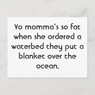 Carte Postale Yo maman est si grosse quand elle a commandé un li