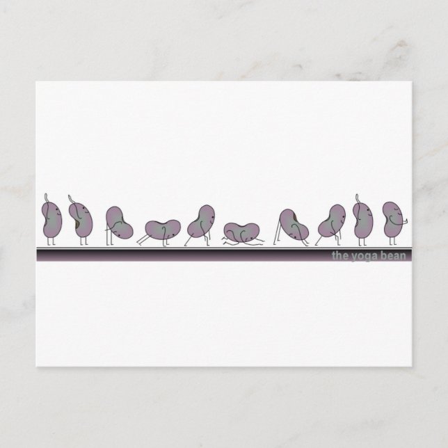 Carte Postale Yoga Bean - Salutation au soleil (Devant)