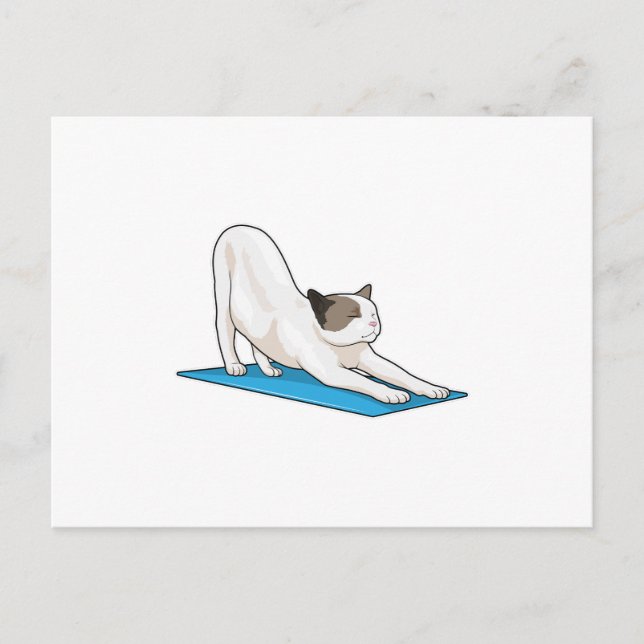 Carte Postale Yoga de chat de méditation de forme physique (Devant)