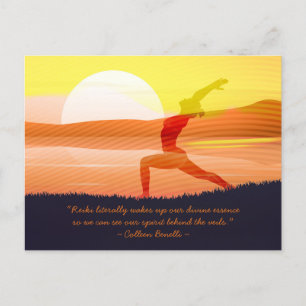 Carte Postale Yoga Enseignant Soleil Salutation Moitié Lune Pose