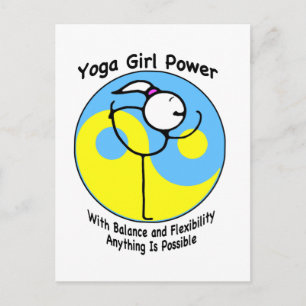Carte Postale Yoga Girl Power Logo