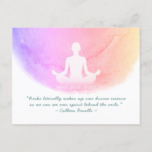 Carte Postale Yoga Instructeur Studio Méditation Easy Pose Citat