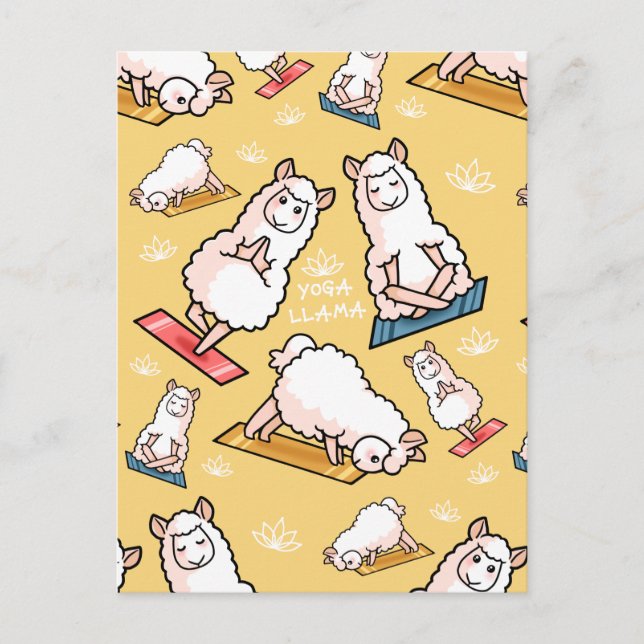 Carte Postale Yoga Llama Folie (Devant)