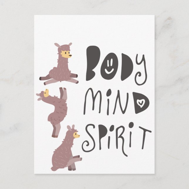 Carte Postale Yoga Llamas (Devant)