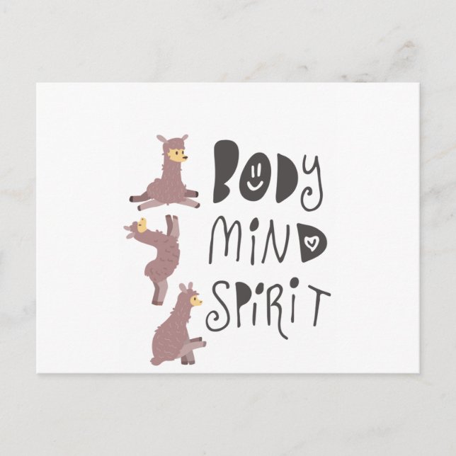 Carte Postale Yoga Llamas (Devant)