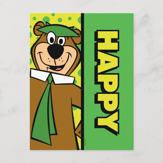 Carte Postale Yogi l'ours heureux (Devant)