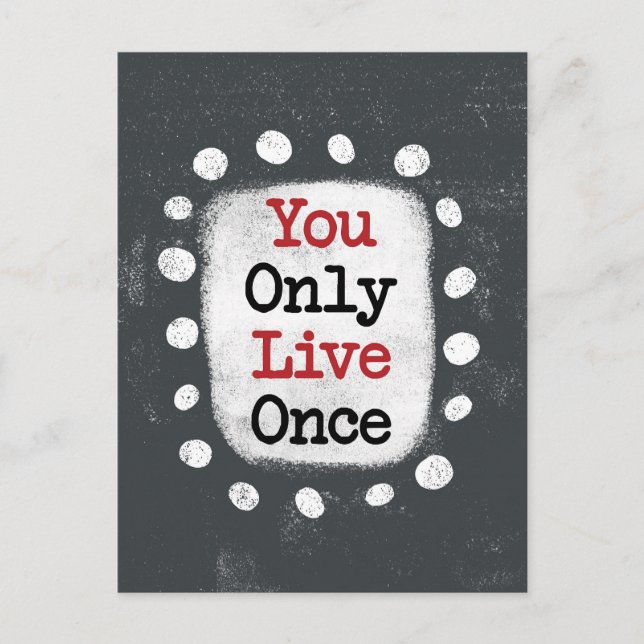 Carte postale YOLO « On ne vit qu'une fois » (Devant)