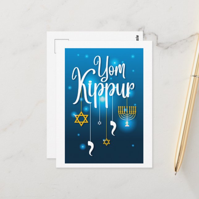 Carte Postale Yom Kippour (Devant/Arrière en situation)