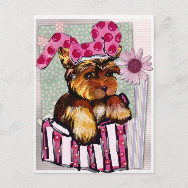 CARTE POSTALE YORKIE POO (Devant)