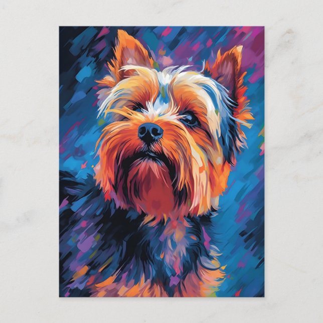 Carte Postale Yorkshire coloré Terrier (Devant)