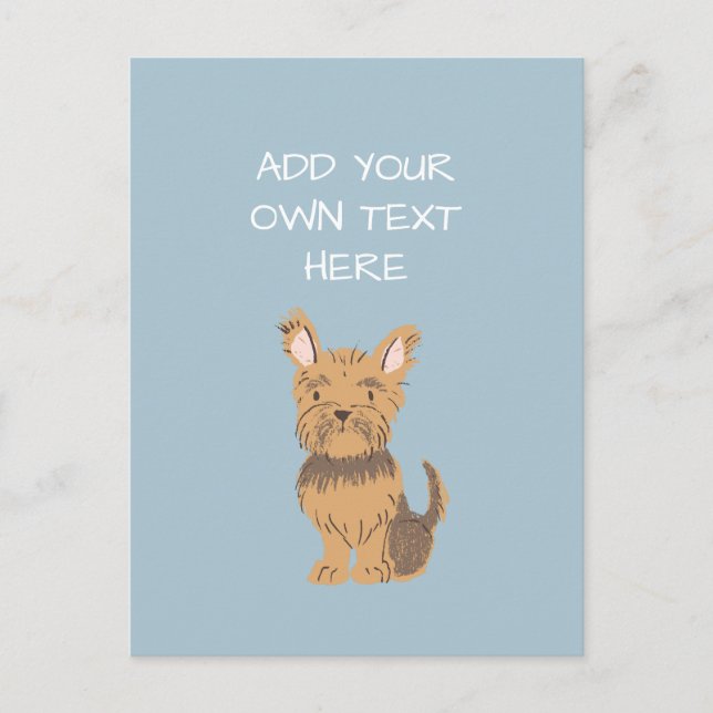 Carte Postale Yorkshire Terrier Nom personnalisé du chien (Devant)