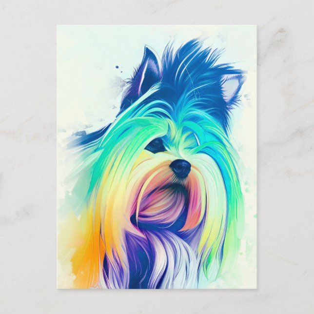 Carte Postale Yorkshire Terrier Portrait 001 (Devant)