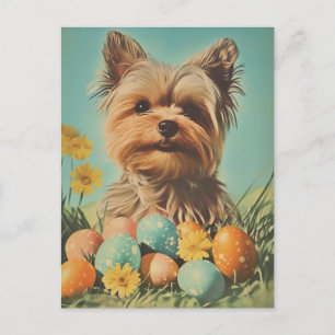 Carte Postale Yorkshire Terrier Vintage Pâques