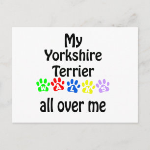 Carte Postale Yorkshire Terrier Walks Design