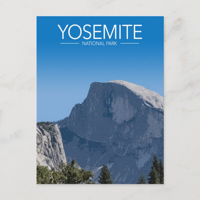 Carte Postale Yosemite National, California Park Stylisé Voyage (Devant)