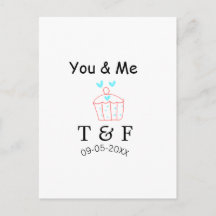 You and me love cup cake red valentine's day name