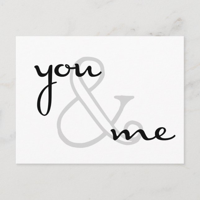 Carte Postale you and Mother white design love (Devant)
