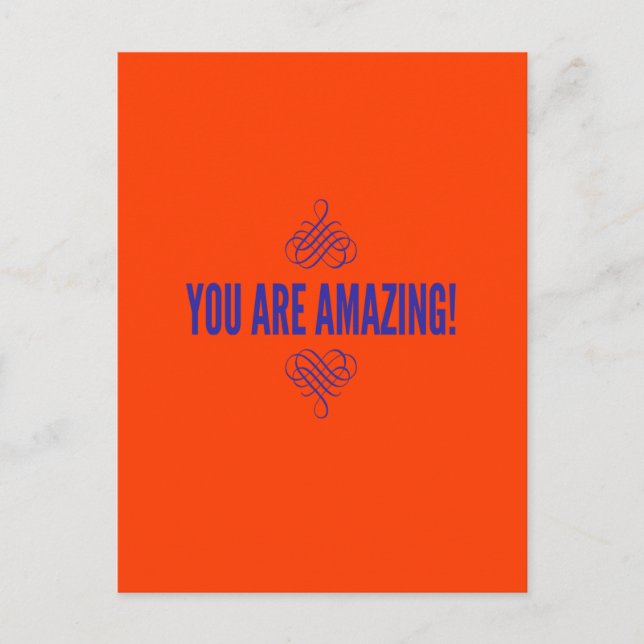 Carte Postale You are amazing ! Orange et Purple (Devant)