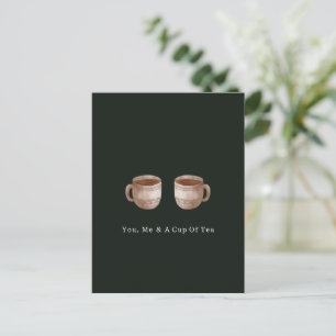 Carte Postale You, Me And A Cup Of Tea Quote and Illustration