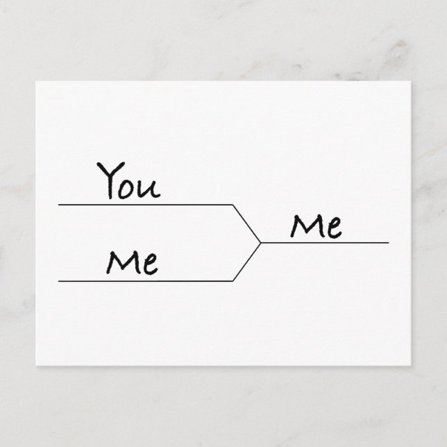 Carte Postale "You Vs. Me" Marche Bracket style folie (Devant)
