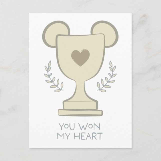 Carte Postale You Won My Heart Mickey Mouse Trophy Graphic (Devant)