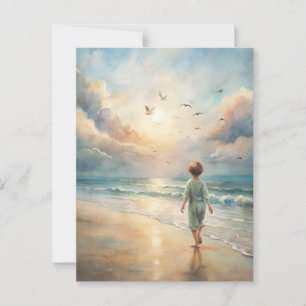 Carte Postale Young Boy on Beach