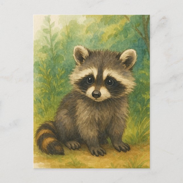 Carte postale Young Raccoon Baby Wild Animaux (Devant)