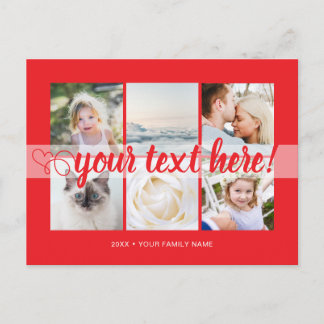 Carte Postale Your custom text 6 photos collage universal