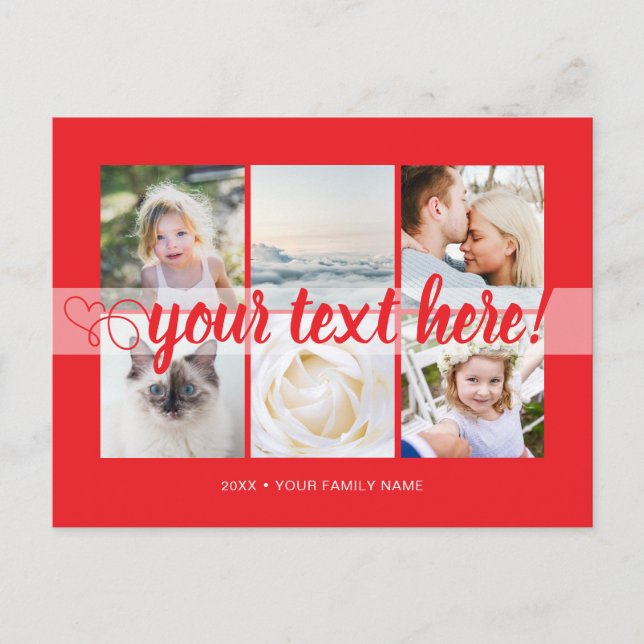 Carte Postale Your custom text 6 photos collage universal (Devant)