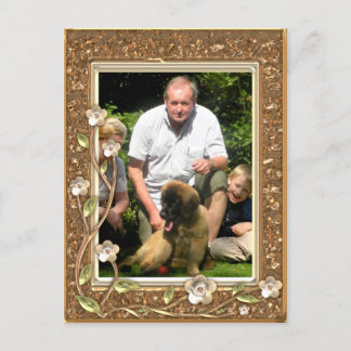 Carte Postale Your own Phoin a Golden Flowers Frame ! -