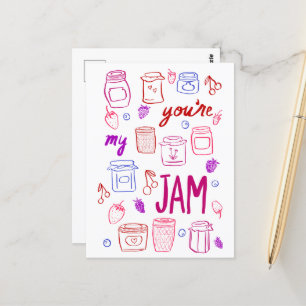 Carte Postale YOURE MY JAM Cute Jars Illustration Valentine Love
