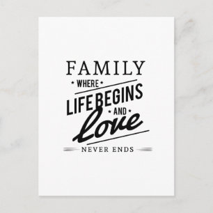 Carte Postale ypographie Famille Inspirationnelle