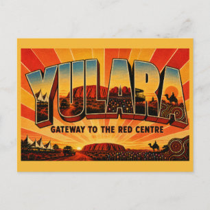 Carte Postale Yulara NT Porte d'entrée du Centre Rouge Vintage
