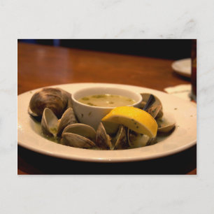 Carte Postale Yummy Bowl Of Steamed Clams In Broth