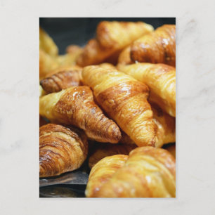 Carte Postale Yummy croissant photo avec mignon Tour eiffel