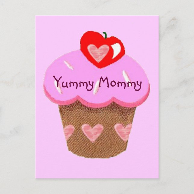 Carte Postale Yummy maman, Cupcake pour maman (Devant)
