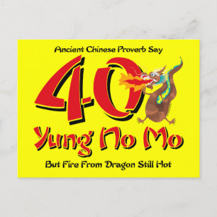 Carte Postale Yung No Mo 40th Birthday Postcard Invitation