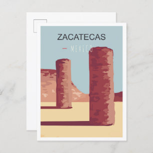 Carte Postale Zacatecas Mexique Vintage voyage d'art