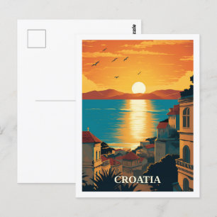 Carte Postale Zagreb Croatie Vintage Lieu de voyage célèbre